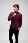 Pamuklu Regular Fit Yarım Fermuarlı Dik Yaka Erkek Sweat EM580-BRD BORDO