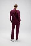Pamuklu Regular Fit Yarım Fermuarlı Dik Yaka Kadın Sweat EF557-BRD BORDO