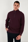 Pamuklu Regular Fit Yarım Fermuarlı Dik Yaka 2'li Paket Erkek Sweat 5905716S2 ANTRASİT-VİŞNE