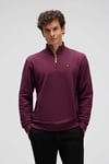 Pamuklu Regular Fit Yarım Fermuarlı Dik Yaka Erkek Sweat EM580-BRD BORDO