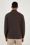 Pamuklu Regular Fit Yarım Fermuarlı Dik Yaka 2'li Paket Erkek Sweat 5905716S2 Ekru-Koyu Kahve