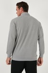 Pamuklu Regular Fit Yarım Fermuarlı Dik Yaka Erkek Sweat 5905716 GRİ