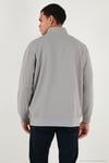 Pamuklu Regular Fit Yarım Fermuarlı Dik Yaka Erkek Sweat 5905470 GRİ