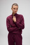 Pamuklu Regular Fit Yarım Fermuarlı Dik Yaka Kadın Sweat EF557-BRD BORDO