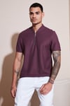 Pamuklu Regular Fit Yarım Fermuarlı Erkek T Shirt 5902653 MÜRDÜM