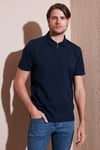 Pamuklu Regular Fit Yarım Fermuarlı Erkek Polo Yaka T Shirt 5902972 İNDİGO