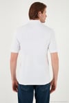 Pamuklu Regular Fit Yarım Fermuarlı Erkek Polo Yaka T Shirt 5901029 KIRIK BEYAZ