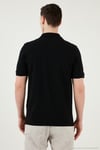 Pamuklu Regular Fit Yarım Fermuarlı Erkek Polo Yaka T Shirt 5903008 SİYAH