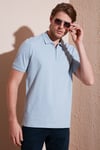 Pamuklu Regular Fit Yarım Fermuarlı Erkek Polo Yaka T Shirt 5901029 AÇIK GRİ