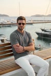 Pamuklu Regular Fit Yarım Fermuarlı Erkek T Shirt 5902653 AÇIK HAKİ