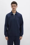 Pamuklu Regular Fit Yarım Fermuarlı Erkek Polo Yaka Sweat 0S10382-80872 LACİVERT