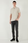 Pamuklu Regular Fit Yarım Fermuarlı Erkek Polo Yaka T Shirt 5902972 TAŞ