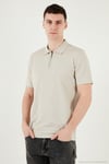 Pamuklu Regular Fit Yarım Fermuarlı Erkek Polo Yaka T Shirt 5902972 TAŞ