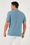 Pamuklu Regular Fit Yarım Fermuarlı Erkek T Shirt 5902653 MAVİ