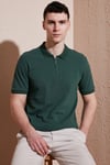 Pamuklu Regular Fit Yarım Fermuarlı Erkek Polo Yaka T Shirt 5903008 NEFTİ