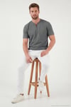 Pamuklu Regular Fit Yarım Fermuarlı Erkek T Shirt 5902653 AÇIK HAKİ