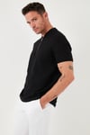 Pamuklu Regular Fit Yarım Fermuarlı Erkek T Shirt 5902653 SİYAH