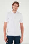 Pamuklu Regular Fit Yarım Fermuarlı Erkek Polo Yaka T Shirt 5901029 KIRIK BEYAZ
