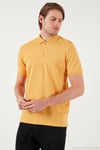 Pamuklu Regular Fit Yarım Fermuarlı Erkek Polo Yaka T Shirt 5901029 HARDAL