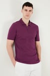 Pamuklu Regular Fit Yarım Fermuarlı Erkek Polo Yaka T Shirt 5903008 MÜRDÜM