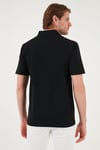 Pamuklu Regular Fit Yarım Fermuarlı Erkek Polo Yaka T Shirt 5902972 SİYAH