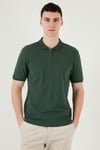 Pamuklu Regular Fit Yarım Fermuarlı Erkek Polo Yaka T Shirt 5903008 NEFTİ