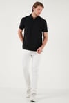 Pamuklu Regular Fit Yarım Fermuarlı Erkek Polo Yaka T Shirt 5902972 SİYAH