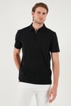 Pamuklu Regular Fit Yarım Fermuarlı Erkek Polo Yaka T Shirt 5902972 SİYAH