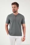 Pamuklu Regular Fit Yarım Fermuarlı Erkek T Shirt 5902653 AÇIK HAKİ