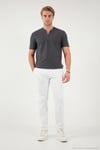 Pamuklu Regular Fit Yarım Fermuarlı Erkek T Shirt 5902653 ANTRASİT