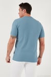 Pamuklu Regular Fit Yarım Fermuarlı Erkek T Shirt 5902653 MAVİ
