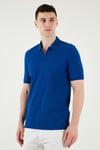 Pamuklu Regular Fit Yarım Fermuarlı Erkek Polo Yaka T Shirt 5903008 SAKS