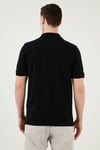 Pamuklu Regular Fit Yarım Fermuarlı Erkek Polo Yaka T Shirt 5903008 SİYAH