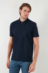 Pamuklu Regular Fit Yarım Fermuarlı Erkek Polo Yaka T Shirt 5902972 İNDİGO