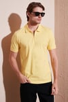 Pamuklu Regular Fit Yarım Fermuarlı Erkek Polo Yaka T Shirt 5901029 SARI