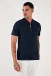 Pamuklu Regular Fit Yarım Fermuarlı Erkek T Shirt 5902653 LACİVERT