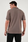 Pamuklu Regular Fit Yarım Fermuarlı Erkek Polo Yaka T Shirt 5903008 TOPRAK