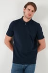 Pamuklu Regular Fit Yarım Fermuarlı Erkek Polo Yaka T Shirt 5902972 İNDİGO