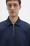 Pamuklu Regular Fit Yarım Fermuarlı Erkek Polo Yaka Sweat 0S10382-80872 LACİVERT
