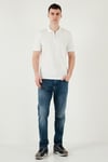 Pamuklu Regular Fit Yarım Fermuarlı Erkek Polo Yaka T Shirt 5903008 BEYAZ