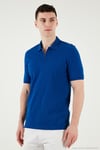 Pamuklu Regular Fit Yarım Fermuarlı Erkek Polo Yaka T Shirt 5903008 SAKS