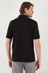 Pamuklu Regular Fit Yarım Fermuarlı Erkek Polo Yaka T Shirt 5901029 SİYAH