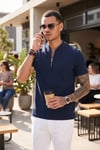 Pamuklu Regular Fit Yarım Fermuarlı Erkek T Shirt 5902653 LACİVERT