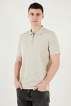 Pamuklu Regular Fit Yarım Fermuarlı Erkek Polo Yaka T Shirt 5902972 TAŞ