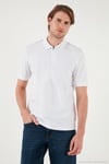 Pamuklu Regular Fit Yarım Fermuarlı Erkek Polo Yaka T Shirt 5901029 KIRIK BEYAZ