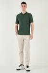 Pamuklu Regular Fit Yarım Fermuarlı Erkek Polo Yaka T Shirt 5903008 NEFTİ