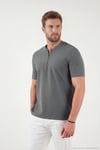 Pamuklu Regular Fit Yarım Fermuarlı Erkek T Shirt 5902653 AÇIK HAKİ