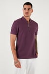 Pamuklu Regular Fit Yarım Fermuarlı Erkek T Shirt 5902653 MÜRDÜM