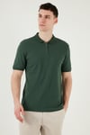 Pamuklu Regular Fit Yarım Fermuarlı Erkek Polo Yaka T Shirt 5903008 NEFTİ