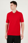 Pamuklu Regular Fit Yarım Fermuarlı Erkek Polo Yaka T Shirt 5903008 KIRMIZI